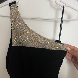 Black floor length dress, size 4. Only worn once, like new condition.